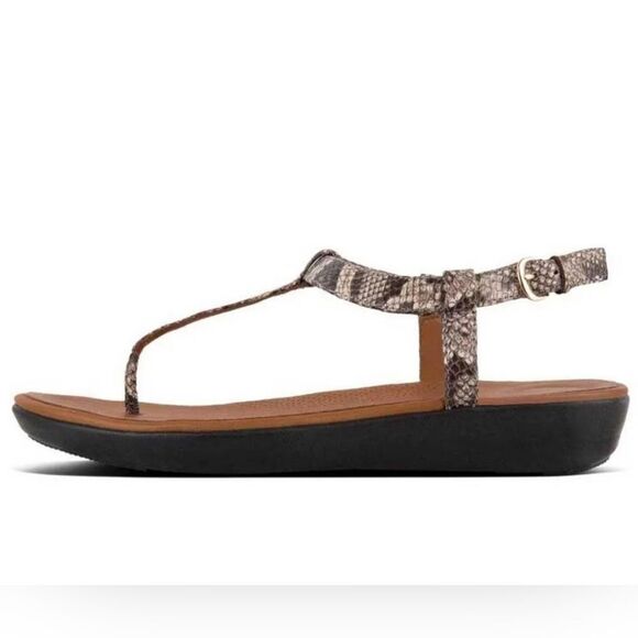 Fitflop Tia Snake Embossed Thong Sandal Size 6 - Picture 9 of 9